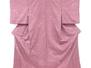 アンティーク　抽象模様織り出し手織り紬着物